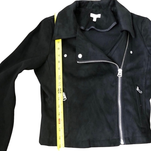 Moto Biker Faux Suede Zip Up Jacket Black
Size Medium - Picture 7 of 8